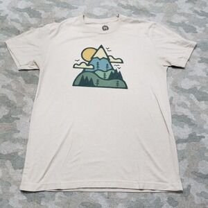 Wohven Shirt Mens Medium Beige Short Sleeve